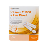 Livsane Vitamín C 1000 + Zinok direct 30ks - cena, porovnanie