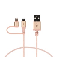 Ksix Nabíjací a dátový kábel 2v1 Micro-USB/lightning na USB - cena, porovnanie