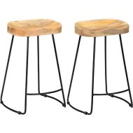Shumee Barové stoličky Gavin 2 ks masívne mangovníkové drevo 247837 - cena, porovnanie