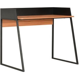 Shumee Písací stôl čierny a hnedý 90 x 60 x 88 cm