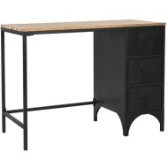 Shumee Písací stôl s 1 skrinkou masívna jedľa a oceľ 100 x 50 x 76 cm - cena, porovnanie