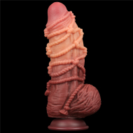 Lovetoy Dual Layered Platinum Silicone Cock with Rope Curved 9.5" - cena, porovnanie