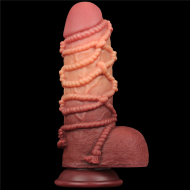 Lovetoy Dual Layered Platinum Silicone Cock with Rope Straight 9.5" - cena, porovnanie