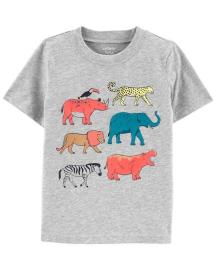 Carters Tričko Grey Animals chlapec