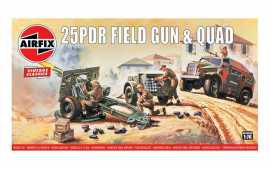 Airfix Classic Kit VINTAGE military A01305V - 25pdr Field Gun & Quad