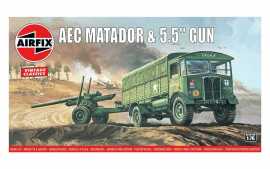 Airfix Classic Kit VINTAGE military A01314V - AEC Matador & 5.5" Gun