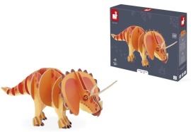 Janod Drevené 3D puzzle Dinosaurus Triceratops Dino 32 ks