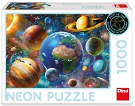 Dino Puzzle Planéty 1000ks neón