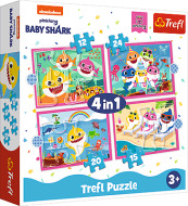 Trefl Puzzle 4v1 - Žraločia rodina / Viacom Baby Shark - cena, porovnanie