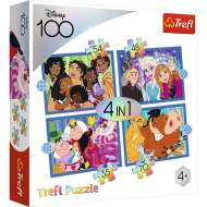 Trefl Puzzle 4v1 - Šťastný svet Disney / Disney 100 - cena, porovnanie