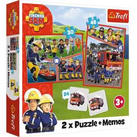 Trefl Puzzle 2v1 + pexeso - Tím požiarnika Sama
