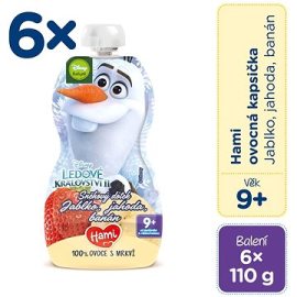 Nutricia Hami Disney Frozen Olaf - Jablko, Jahoda, Banán 6x110g