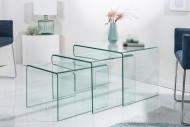 Invicta Dizajnová sada 3 sklenených konferenčných stolíkov FANTOME 60 cm - cena, porovnanie