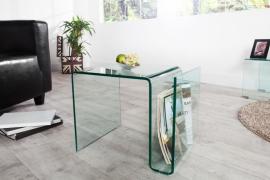 Invicta Extravagantný sklenený konferenčný stolík FANTOME 50 cm