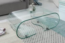 Invicta Extravagantný sklenený konferenčný stolík FANTOME 90 cm