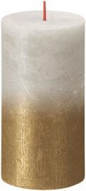 Bolsius Rustic, Vianočná, Sunset Sandy Grey+ Gold 130/68 mm