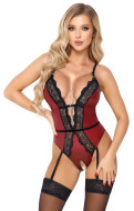 Abierta Fina Crotchless Body with Removable Suspenders