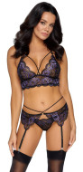 Cottelli Suspender Set Floral Lace - cena, porovnanie