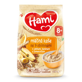 Nutricia Hami mliečna kaša so 7 obilninami s jablkom, banánom a pomarančom 210g