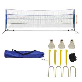 vidaXL Bedmintonová sada siete a košíkov 500x155 cm