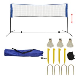 vidaXL Bedmintonová sada siete a košíkov 300x155 cm