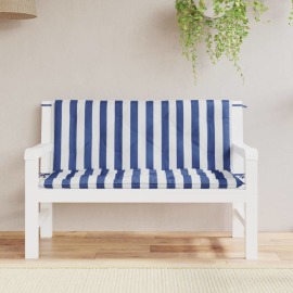 vidaXL Podložky na záhradnú lavičku 2 ks modro-biele 120x50x7cm látka