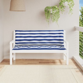 vidaXL Podložky na záhradnú lavičku 2 ks modro-biele 150x50x7cm látka