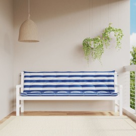 vidaXL Podložky na záhradnú lavičku 2 ks modro-biele 200x50x7cm látka