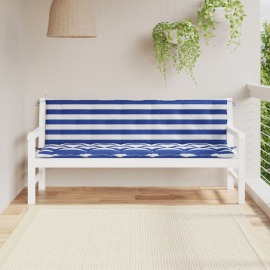 vidaXL Podložky na záhradnú lavičku 2 ks, modro biele, oxfordská látka