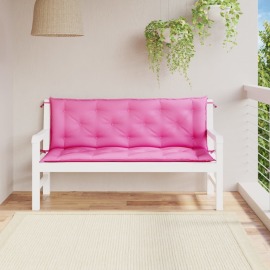 vidaXL Podložky na záhradnú lavičku 2 ks ružové 150x50x7 cm látka