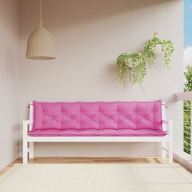 vidaXL Podložky na záhradnú lavičku 2 ks ružové 200x50x7 cm látka