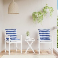 vidaXL Podušky na nízke stoličky 2 ks modro-biele pruhované látka - cena, porovnanie