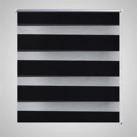 vidaXL Roleta vzor zebra, 90 x 150 cm, čierna