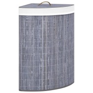 vidaXL Rohový bambusový kôš na bielizeň, sivý 60 l - cena, porovnanie