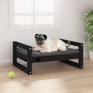 vidaXL Posteľ pre psa čierna 65,5x50,5x28 cm borovicový masív - cena, porovnanie