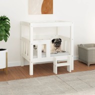 vidaXL Posteľ pre psa biela 65,5x43x70 cm borovicový masív - cena, porovnanie