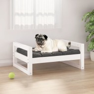 vidaXL Posteľ pre psa biela 65,5x50,5x28 cm borovicový masív - cena, porovnanie