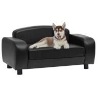 vidaXL Pohovka pre psa, čierna 80x50x40 cm umelá koža - cena, porovnanie