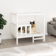 vidaXL Posteľ pre psa biela 105,5x83,5x100 cm borovicový masív - cena, porovnanie