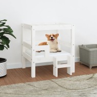 vidaXL Posteľ pre psa biela 55,5x53,5x60 cm borovicový masív - cena, porovnanie