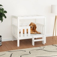 vidaXL Posteľ pre psa biela 75,5x63,5x70 cm borovicový masív - cena, porovnanie