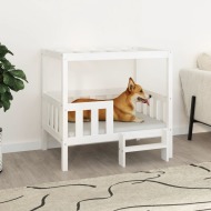 vidaXL Posteľ pre psa biela 95,5x73,5x90 cm borovicový masív - cena, porovnanie