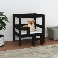 vidaXL Posteľ pre psa čierna 55,5x53,5x60 cm borovicový masív - cena, porovnanie