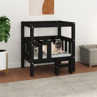 vidaXL Posteľ pre psa čierna 65,5x43x70 cm borovicový masív - cena, porovnanie