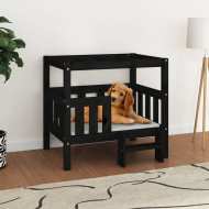vidaXL Posteľ pre psa čierny 75,5x63,5x70 cm borovicový masív - cena, porovnanie