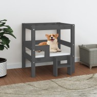 vidaXL Posteľ pre psa sivý 55,5x53,5x60 cm borovicový masív - cena, porovnanie