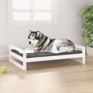 vidaXL Psia posteľ biela 105,5x75,5x28 cm borovicový masív - cena, porovnanie