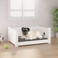 vidaXL Psia posteľ biela 65,5x50,5x28 cm borovicový masív - cena, porovnanie