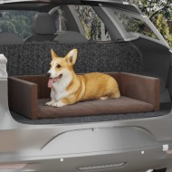 vidaXL Sedačka pre psa do auta hnedá 110x70 cm ľanový vzhľad - cena, porovnanie
