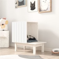 vidaXL Mačací domček biely 60x36x60 cm borovicový masív - cena, porovnanie